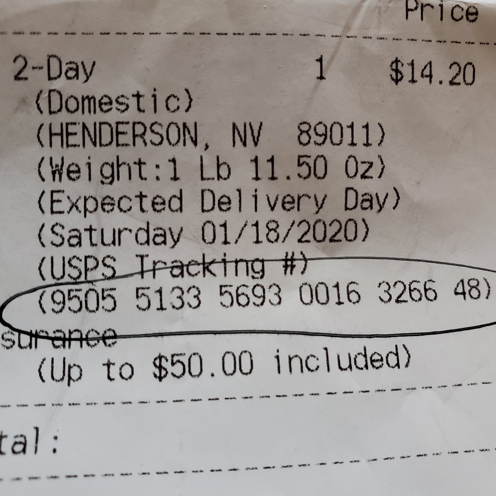 Receipt - Picture 2 of 2